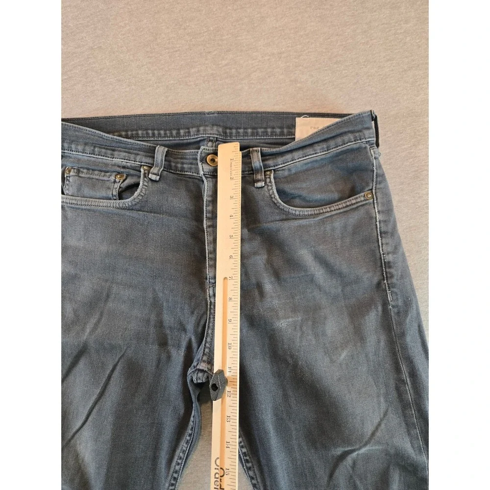 Rag & Bone Fit 3 Classic Jeans Mens 34W Minna Gray Cropped Distressed Button Fly